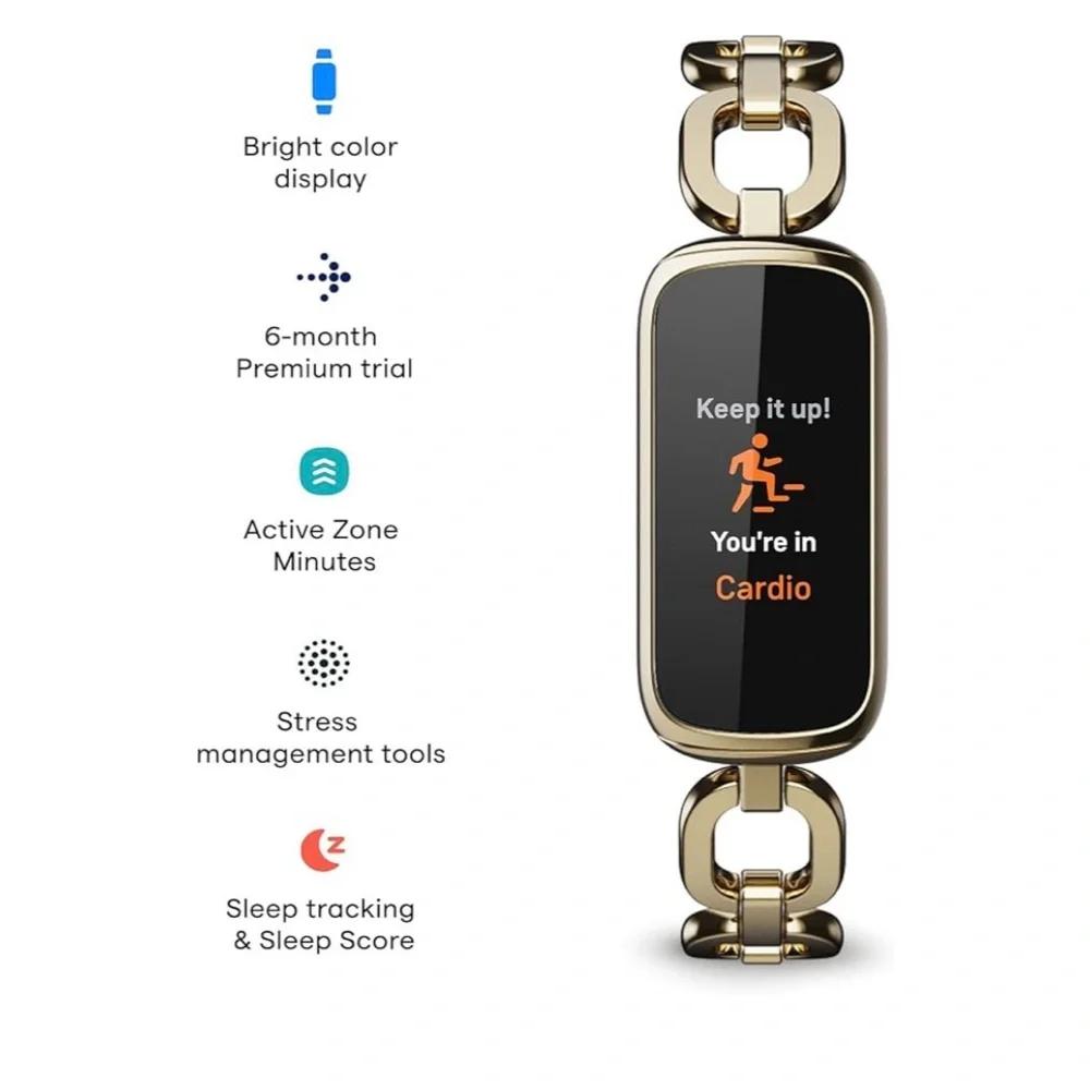 Fitbit Luxe Gorjana Link Bracelet + Peony Classic Bands - Picture 2 of 10